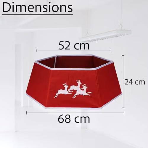 Shatchi Red Burlap Christmas Tree Skirt for Tabletop Decorations – 2