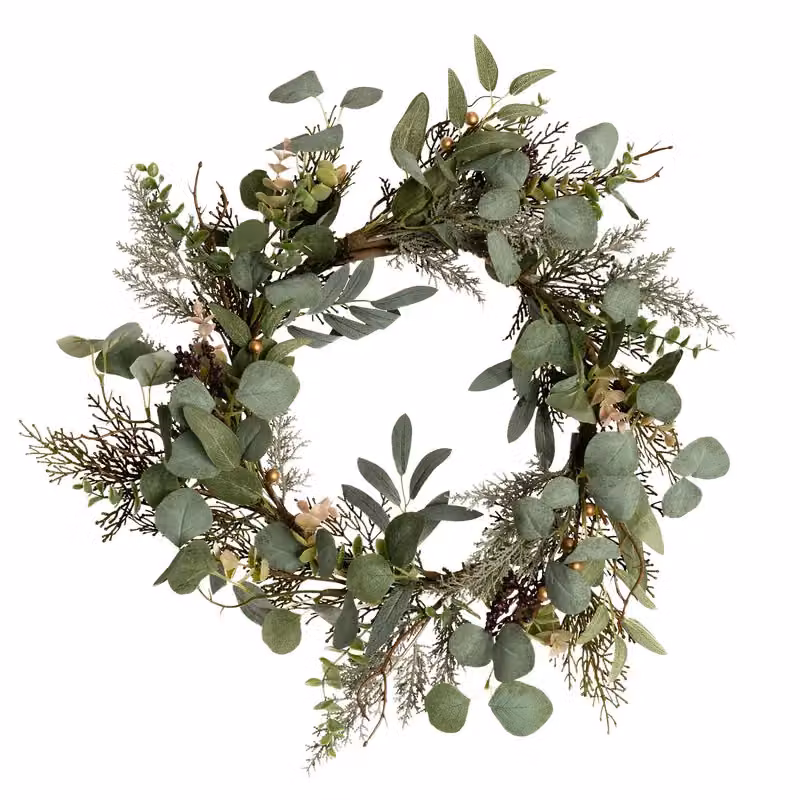 Scottish Everlastings Ltd Rustic Green Eucalyptus Floral Wreath, Diameter: 45 cm – 3