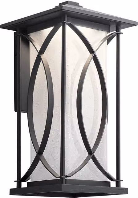 Kichler Ashbern Outdoor 1 Light Wall Lantern in Textured Black, IP44 Rated – 1