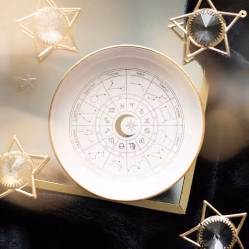 KDMD White and Gold Ceramic Astrology Wheel Trinket Dish – 2