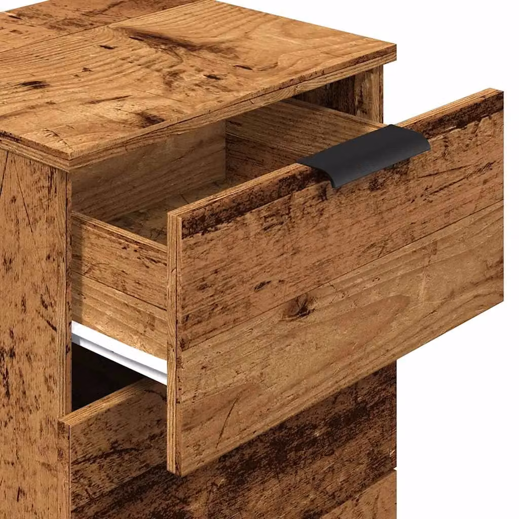 Berkfield Home Bedside Cabinet in Brown Old Wood, W/D/H: 40 x 36 x 65 cm – 5