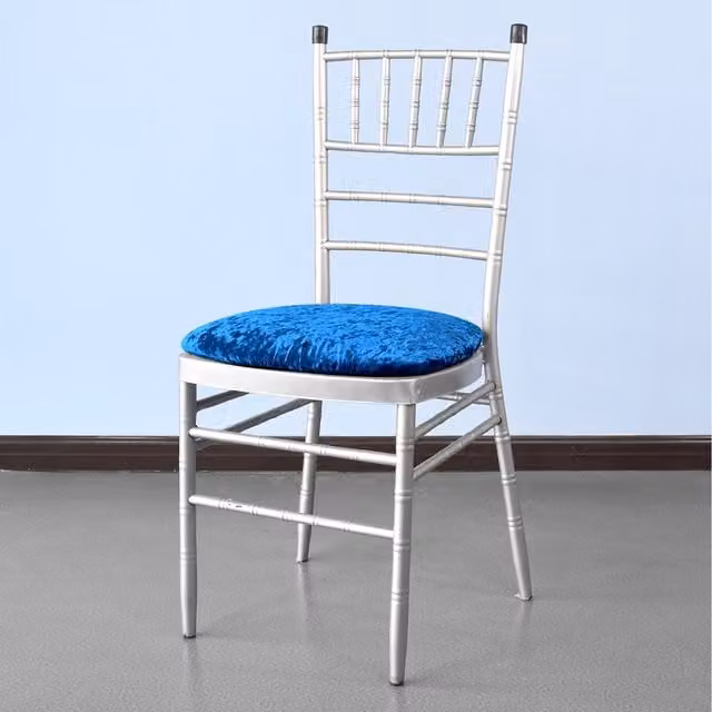 Trimming Shop Plain Royal Blue Velvet Dining Chair Seat Cover with Elastic Band