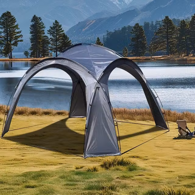 Groundlevel 2.7m Garden Dome Gazebo in Grey