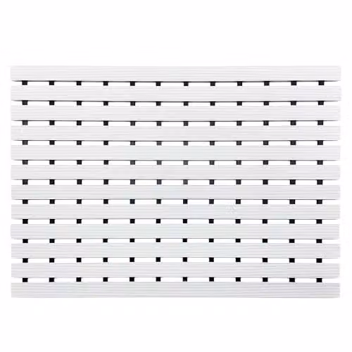 Nicoman Non-Slip Slatted Duckboard Shower Drying Mat, White, W: 61 cm, D: 43 cm