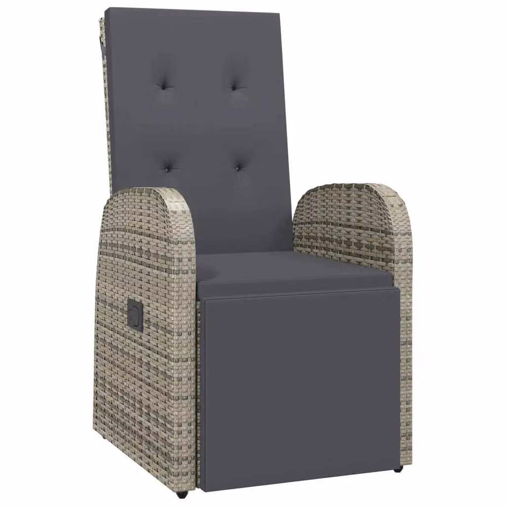 Berkfield Home 3 Piece Grey Poly Rattan and Solid Acacia Wood Garden Dining Set – 4