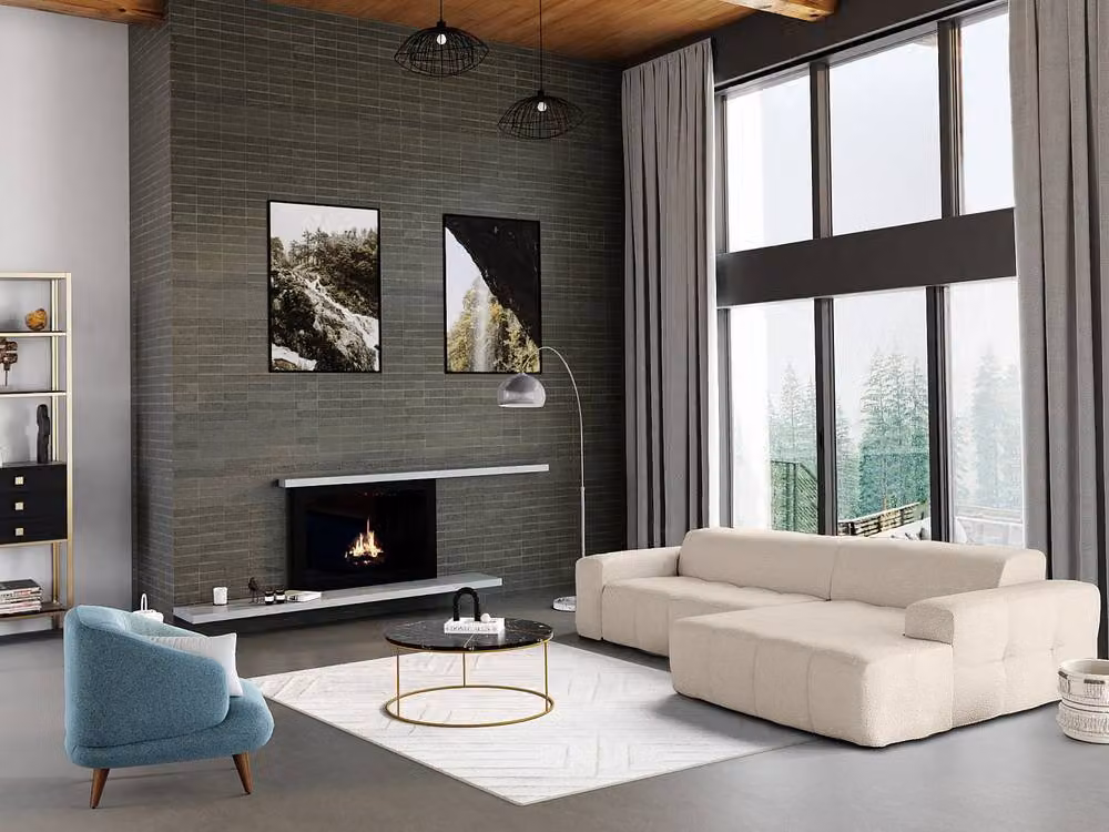 Vente-unique OMBRAGE Art Deco Arch Floor Lamp in Silver Metal and Marble, Height: 180 cm – 3