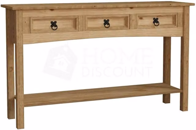 Kelvenix Modern 3 Drawer Wood Console Table in Brown