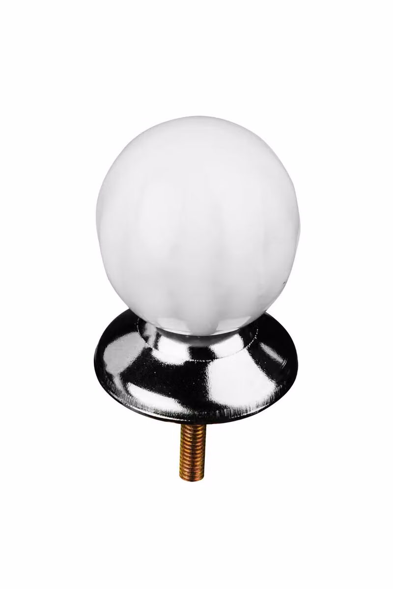 Orsina Set of 4 Polished White Ceramic Retro Style Drawer Knobs – 2