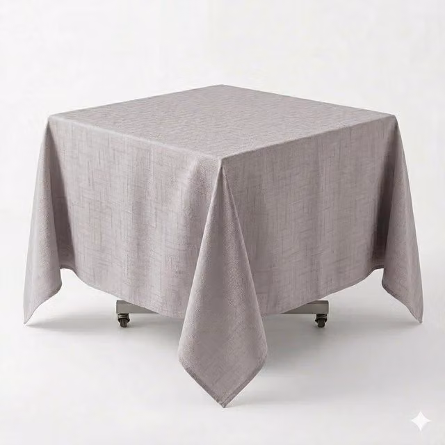 Luxury Living Silver Linen-Look Square Tablecloth, 135 x 135 cm – 1