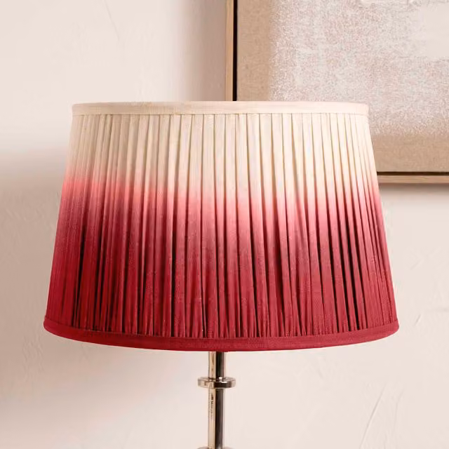 Ruma Pink Ombre Pleated Tapered Fabric Lamp Shade for Table Lamps, Diameter: 20.32 cm – 1