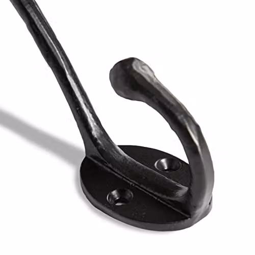 Hammer and Tongs Rounded Hat and Coat Hook, Black, Pack of 5 – 3