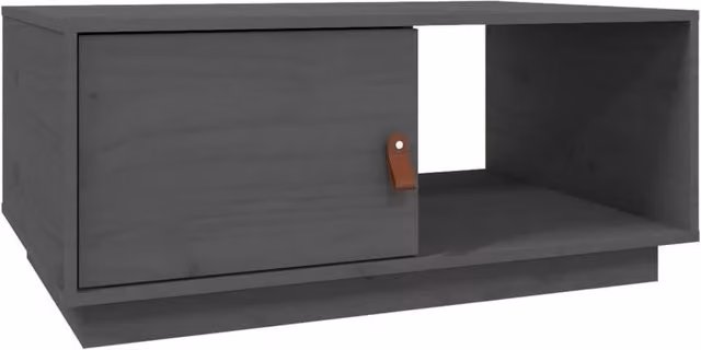 Berkfield Home Rustic Solid Wood Pine Coffee Table, Grey, W/D/H: 80 x 50 x 35.5 cm – 1
