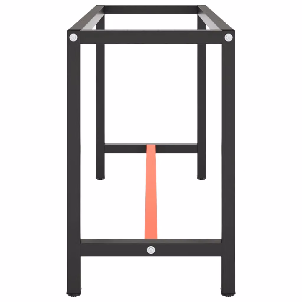 Berkfield Home Metal Work Bench Frame in Matte Black and Matte Red, W/D/H: 140 x 50 x 79 cm – 3
