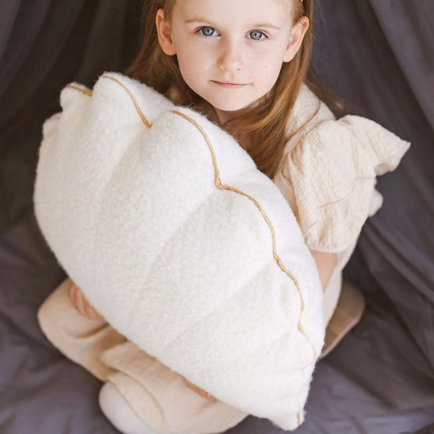 MiniCamp Boucle Seashell Cushion in Ecru, W: 40 cm, D: 48 cm – 2