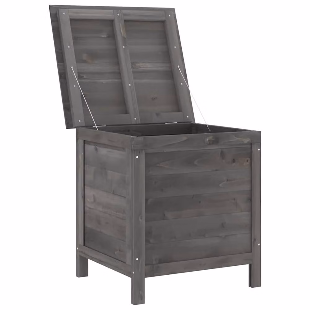 Berkfield Home Garden Storage Box in Anthracite Grey, Solid Fir Wood, W: 50 cm, D: 49 cm, H: 56.5 cm – 3
