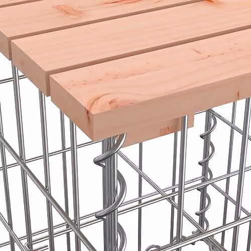 vidaXL Garden Bench Gabion Design in Solid Douglas Wood, W/D/H: 103 x 44 x 42 cm – 3