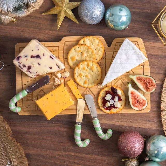 KitchenCraft The Nutcracker Collection Bamboo Cheese Serving Set - Brown