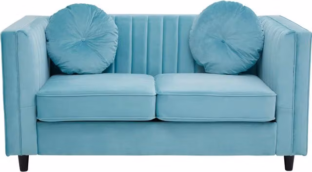Orsina Farah Two Seat Green Velvet Sofa
