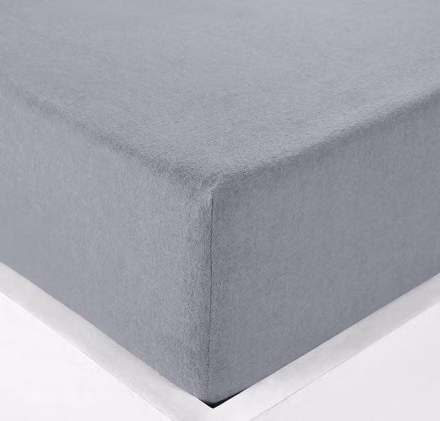 My Little World 2-Pack Plain Grey Brushed Cotton Flannelette Baby Sheets, W/D/H: 120 x 200 cm