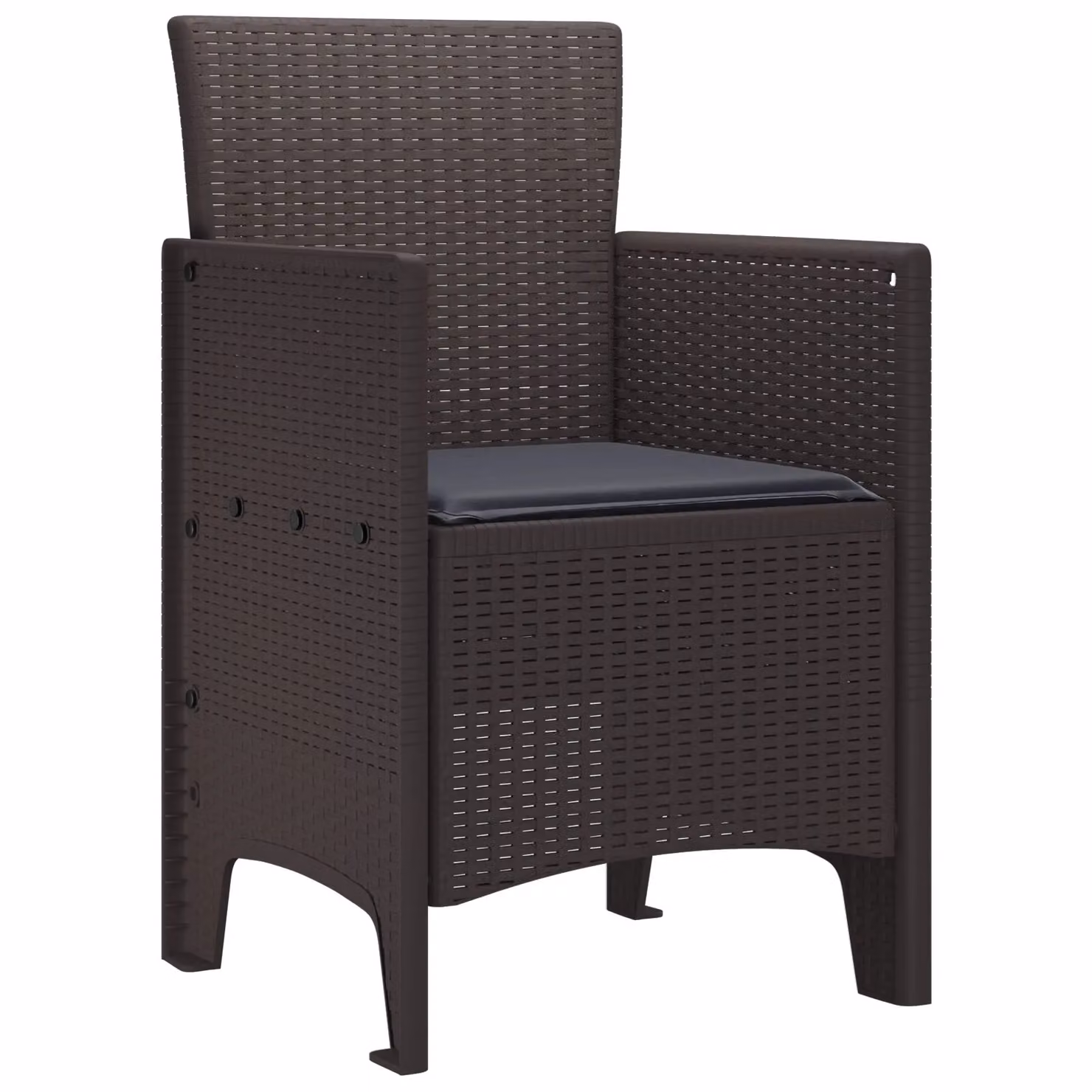 Berkfield Home Set of 2 Modern Garden Chairs in Anthracite and Brown with Removable Weatherproof Cushions – 4