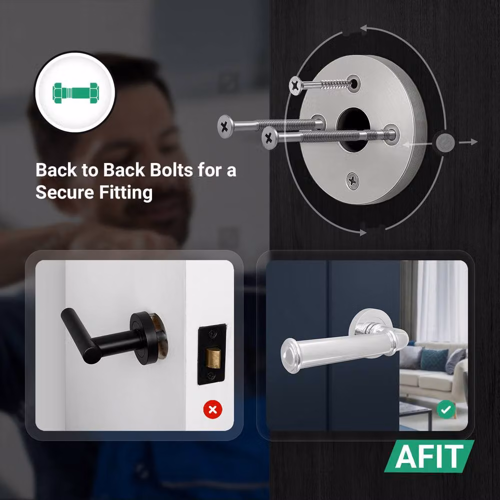 AFIT Polished Chrome Aluminium Door Handle and Latch Set in Silver – 3