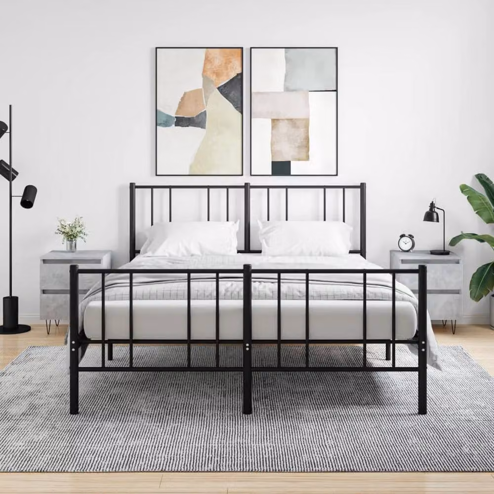 Berkfield Home Set of 2 Bedside Cabinets in Concrete Grey, W/D/H: 40 x 35 x 50 cm – 2