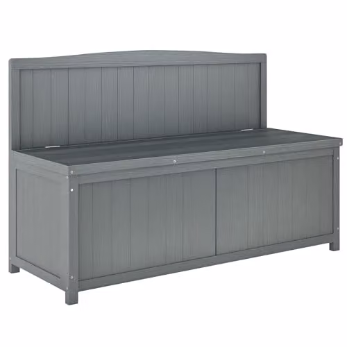 Outsunny Wood Garden Arch Storage Bench in Grey, W/D/H: 45 x 115 x 75 cm – 1