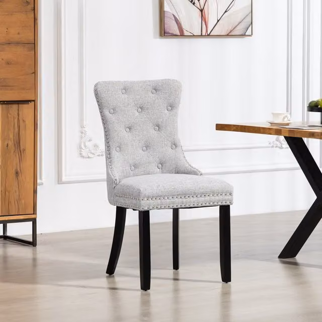 Artemis Home Rivara Fabric Dining Chairs, Set of 2, Grey
