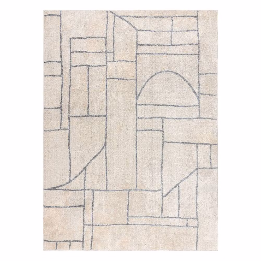 RugsX Fusion Geometric Modern Rug in Yellow, W: 140 cm, D: 190 cm