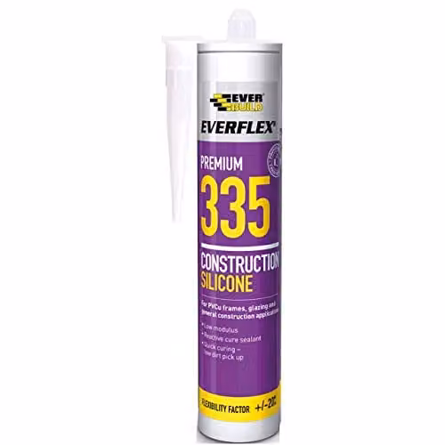 Sika SikaSeal Construction Silicone+ Mould Resistant Sealant, 295ml – 1