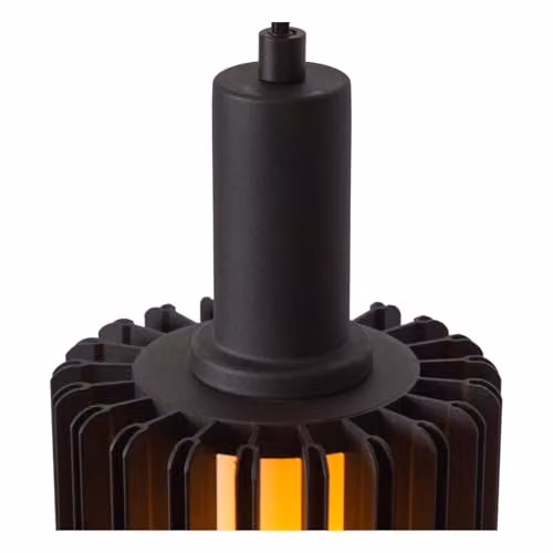 Lucide Lambres Black Pendant Light with 3xE27 Glass Shades, Height Adjustable – 3