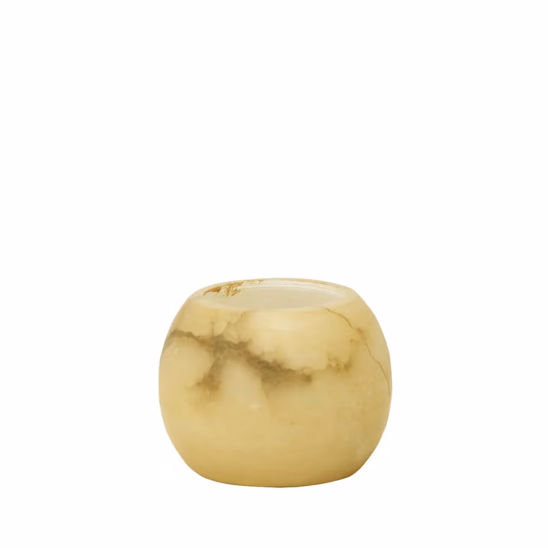 Dome Deco MURIA Abstract Stone Tealight Holder in Beige