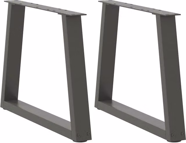 Berkfield Home V-Shape Dining Table Legs, 2 Piece Steel Set in Anthracite and Black, H: 70 cm, W: 42-43.3 cm