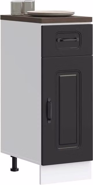 Berkfield Home Kalmar Black Kitchen Base Cabinet with Hinged Doors and Internal Shelves – 1