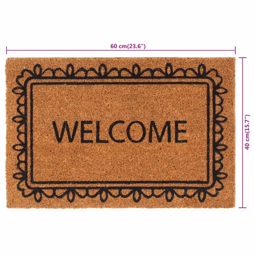Berkfield Home Brown Coir and PVC Rectangular Door Mat, W/D: 60 x 40 cm – 3