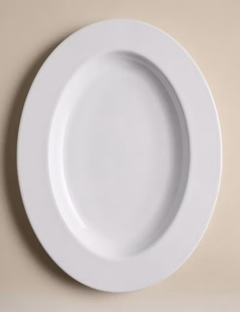 M&S Clarendon Large Oval Bone China Serving Platter, White