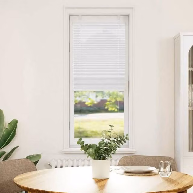 Berkfield Home White Single Pleat Fabric Blind, W: 45 cm, H: 100 cm