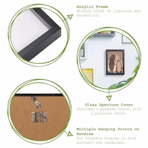 Nicola Spring Modern A3 White Rectangular Single Picture Frame with Glass for Wall Mounting – 1