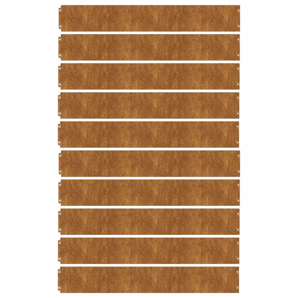 Berkfield Home Flexible Corten Steel Lawn Edgings, Brown, 10 pcs, 15 x 103 cm – 3