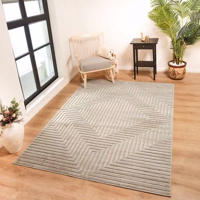 Livabliss Le Mans Modern Textured In & Outdoor Rug in Beige, Grey and White, W/D/H: 200 x 275 cm – 1