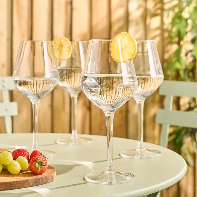 OHS Transparent Plastic Wine Glasses