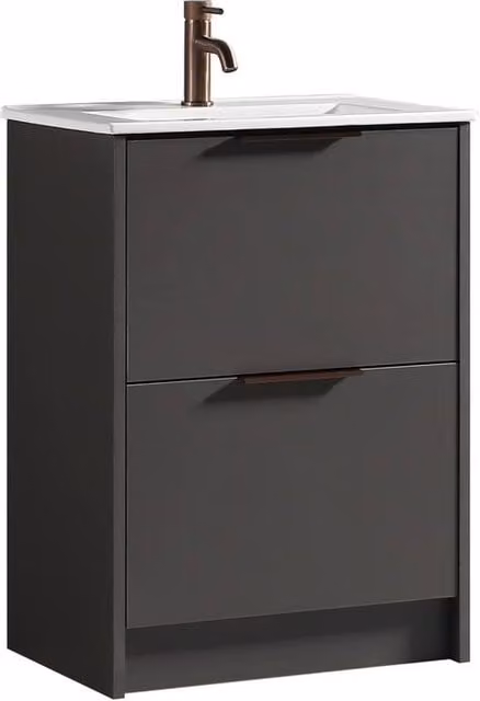 Bathroom Kingdom Sora Dark Grey Basin Drawer Vanity 600mm
