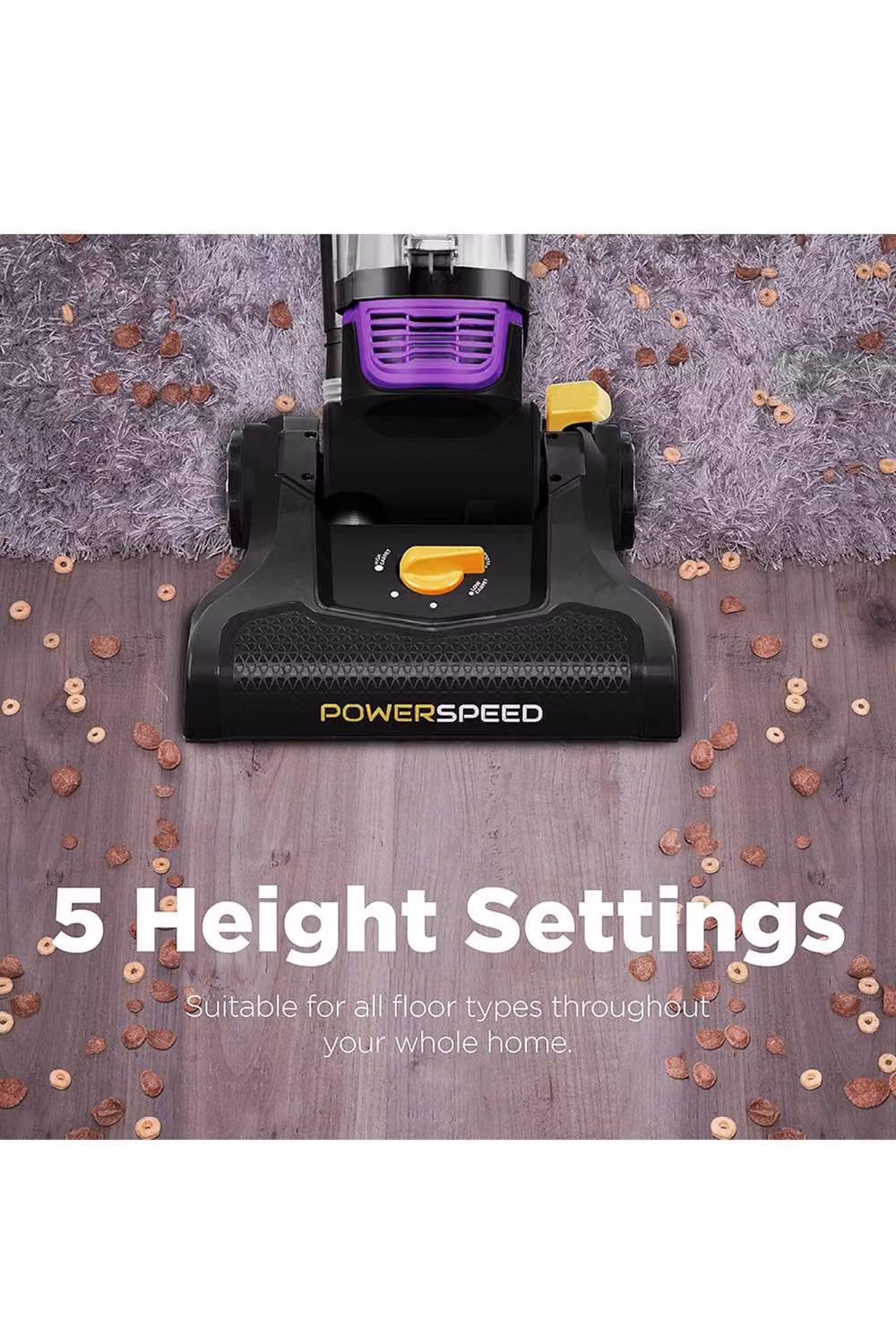 Living and Home Purple Bagless Upright Vacuum Cleaner with 4 Heads, Pet Turbo Brush and Crevice Tool – 4