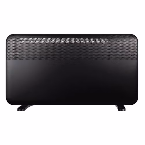 TCP 2000W Convection Panel Heater in Black, Wall Mounted or Freestanding with Digital Thermostat and Timer