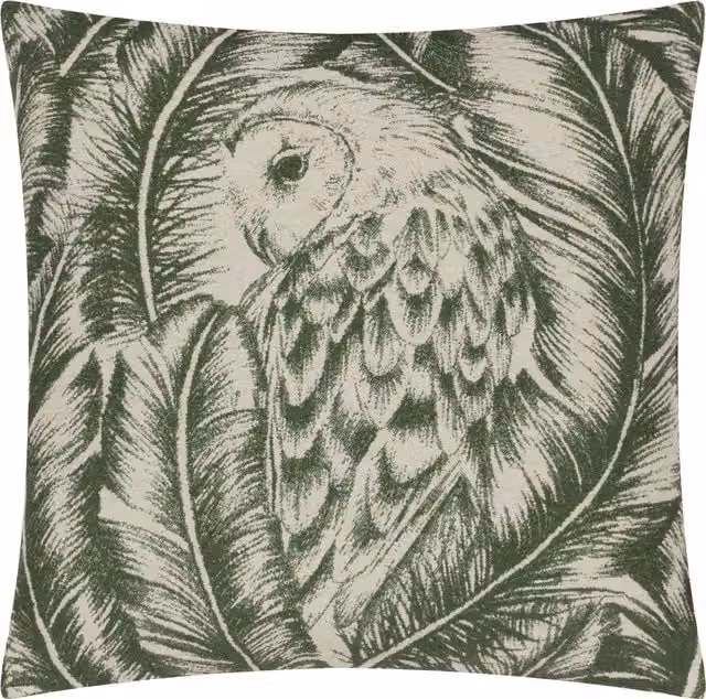 Terrys Chenille Square Graphic Animal Cushion in Green, Black and White, W/D/H: 45 x 45 x 45 cm
