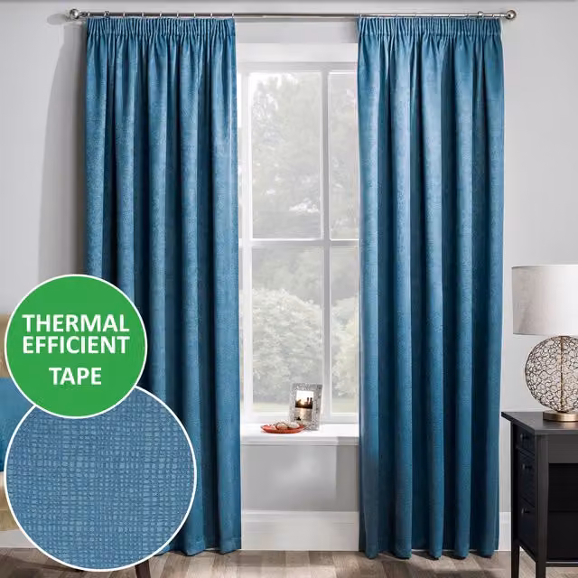 Enhanced Living Thermal Noise Reducing Dim Out Curtains in Petrol Blue, W: 229 cm, H: 183 cm – 5