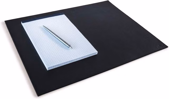 Durable Non Slip Leather Desk Mat in Black, Width: 30 cm
