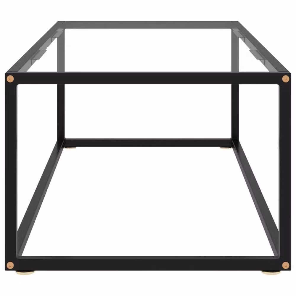 Berkfield Home Modern Black Coffee Table with Tempered Glass, W/D/H: 100 x 50 x 35 cm – 3