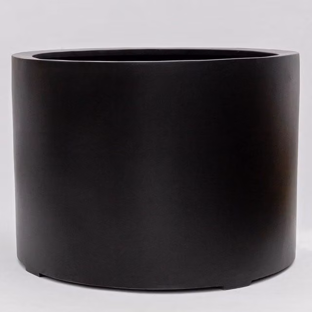 Primrose Black Stone Composite Low Cylinder Planter Tub, Height: 85 cm – 1