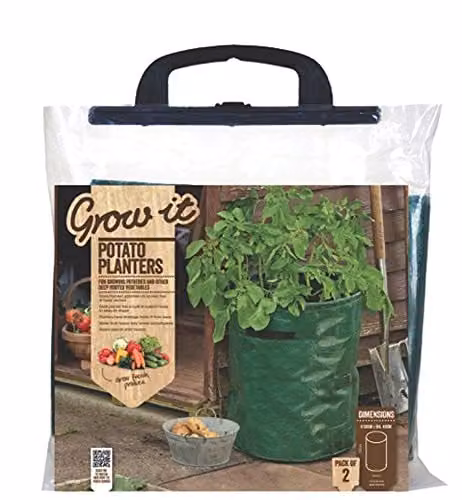 Gardman Twin Pack Potato Planter Bags in Black, White and Green – 1